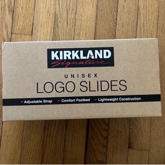 NWT Kirkland Signature Logo Slide Sandal BLACK - MEN sizes - Picture 4 of 8